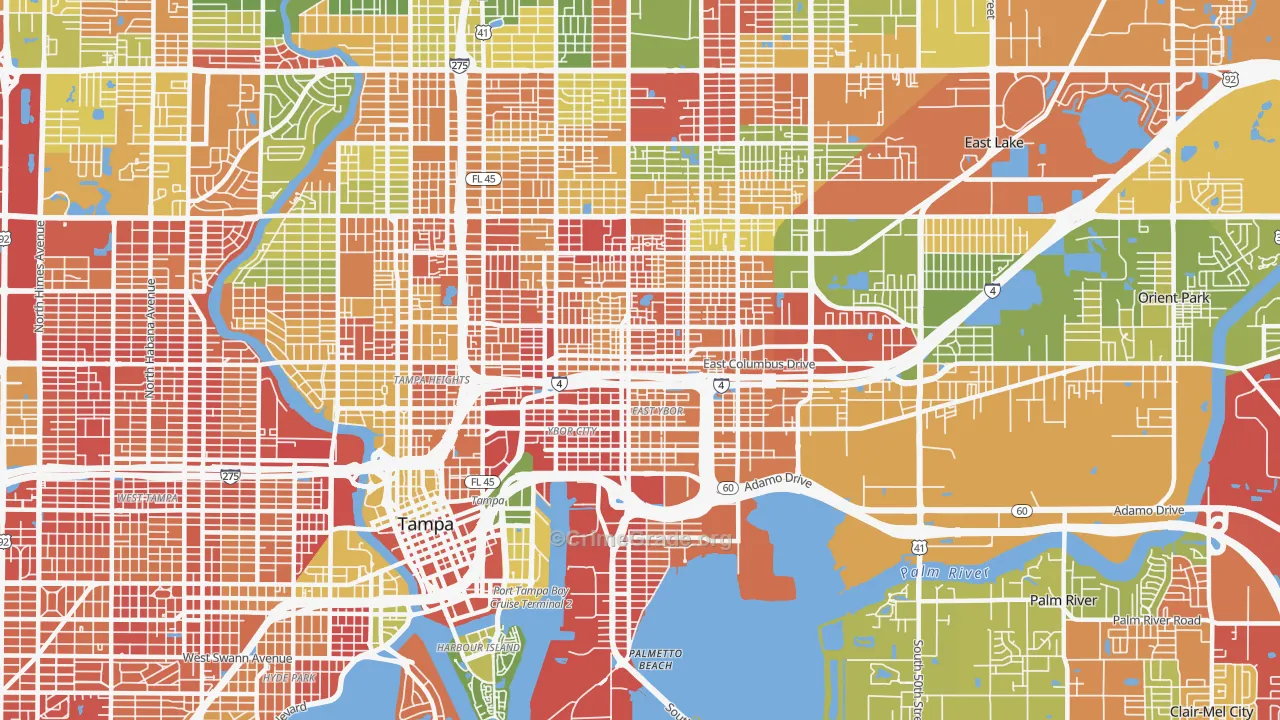 33605, FL Map of Drug-Related Crime Rates
