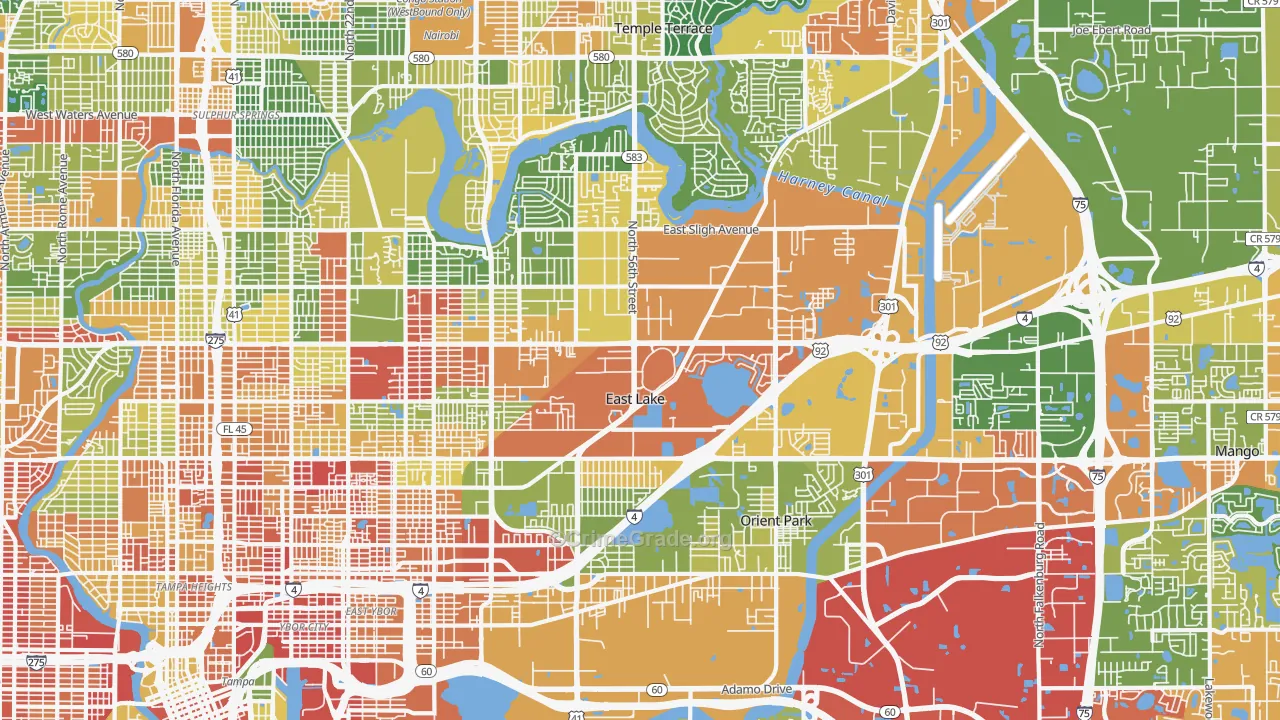33610, FL Map of Drug-Related Crime Rates