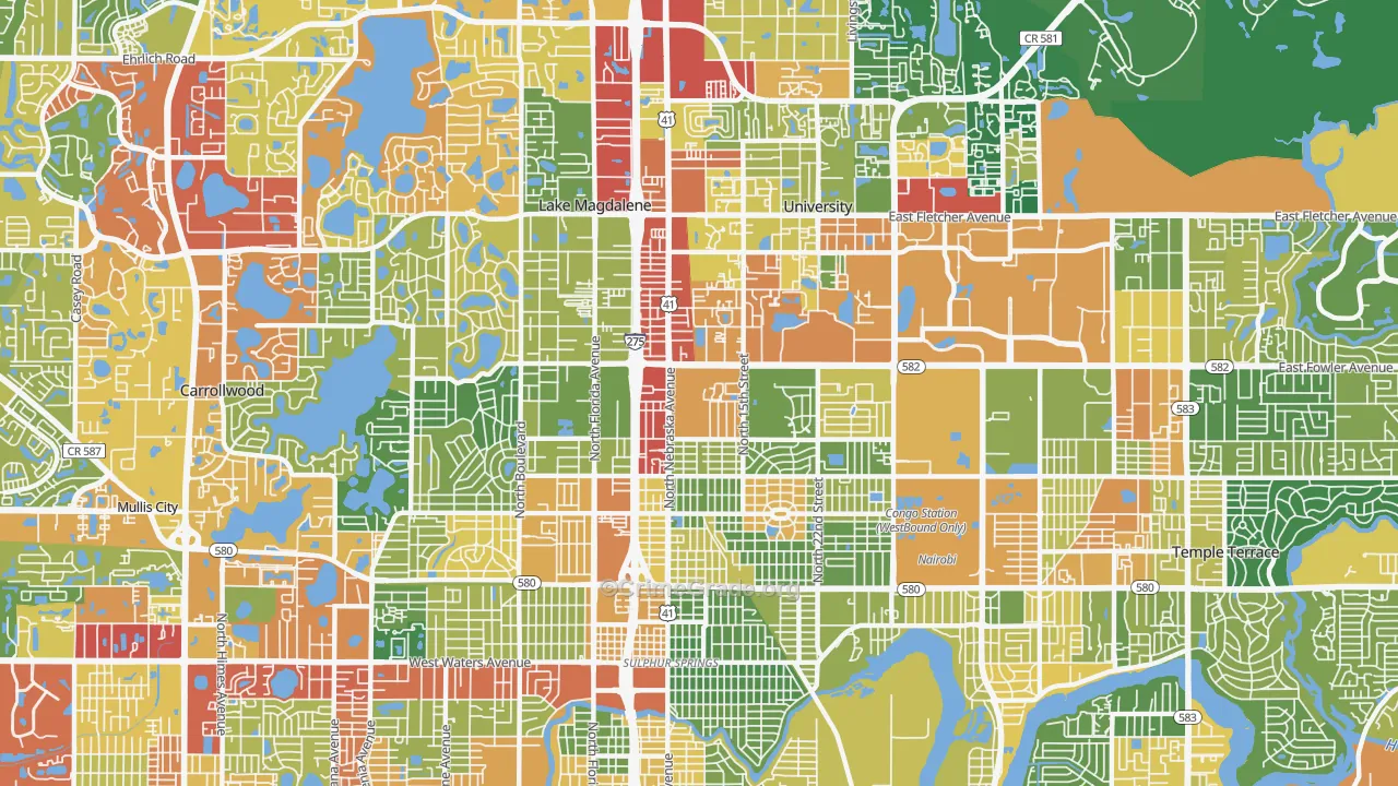 33612, FL Map of Drug-Related Crime Rates