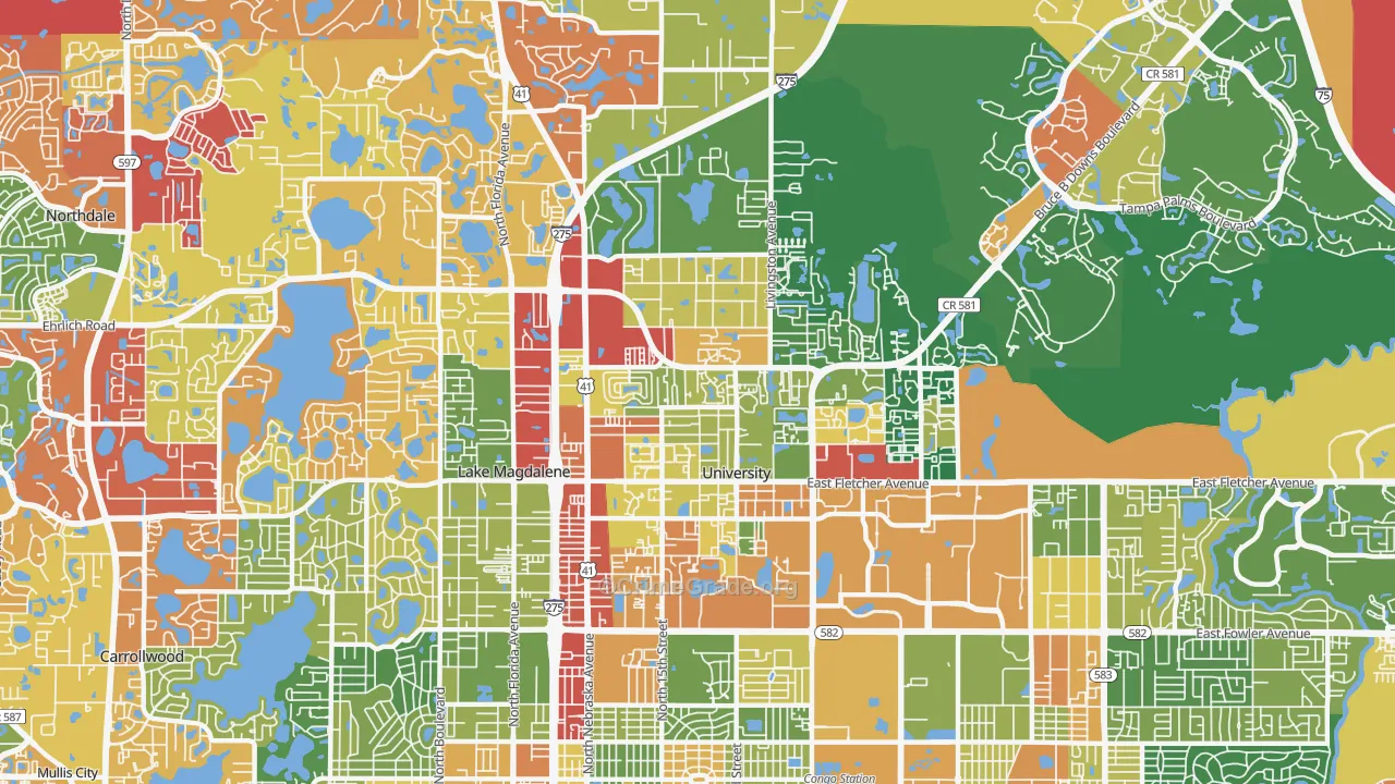 33613, FL Map of Drug-Related Crime Rates
