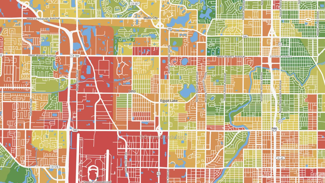 33614, FL Map of Drug-Related Crime Rates