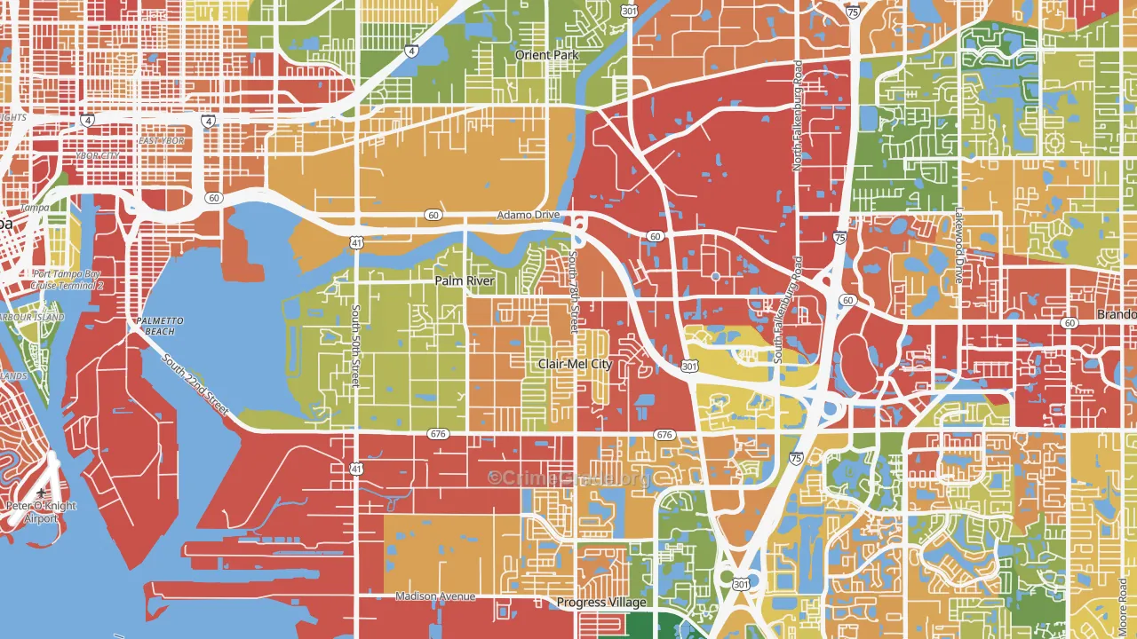 33619, FL Map of Drug-Related Crime Rates