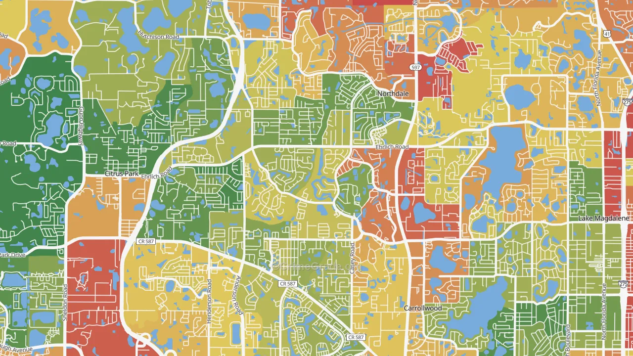 33624, FL Map of Drug-Related Crime Rates