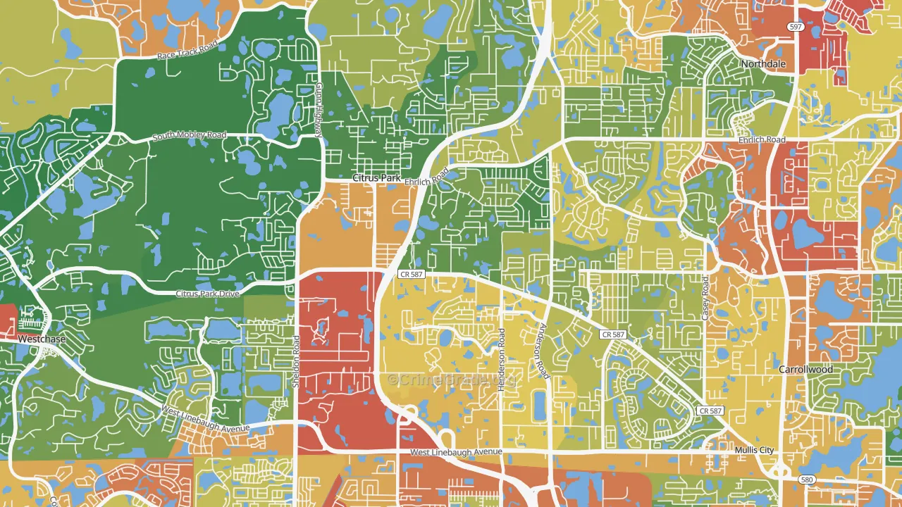 33625, FL Map of Drug-Related Crime Rates
