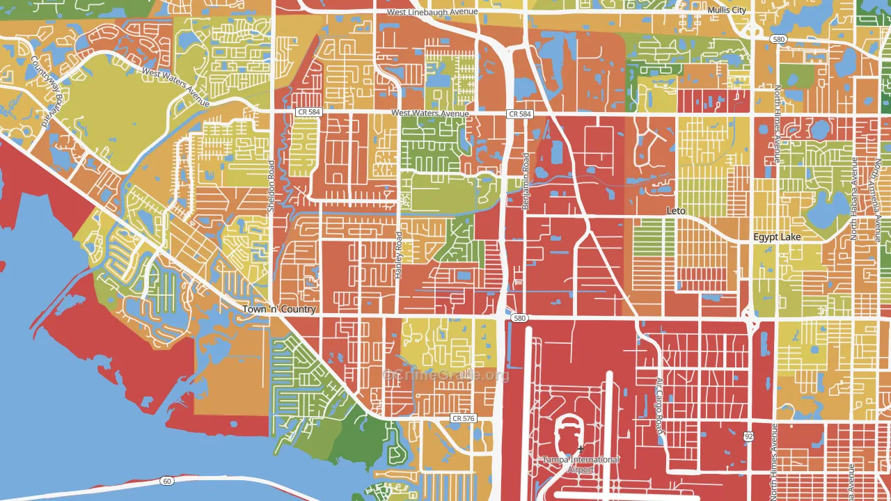 33634, FL Map of Drug-Related Crime Rates