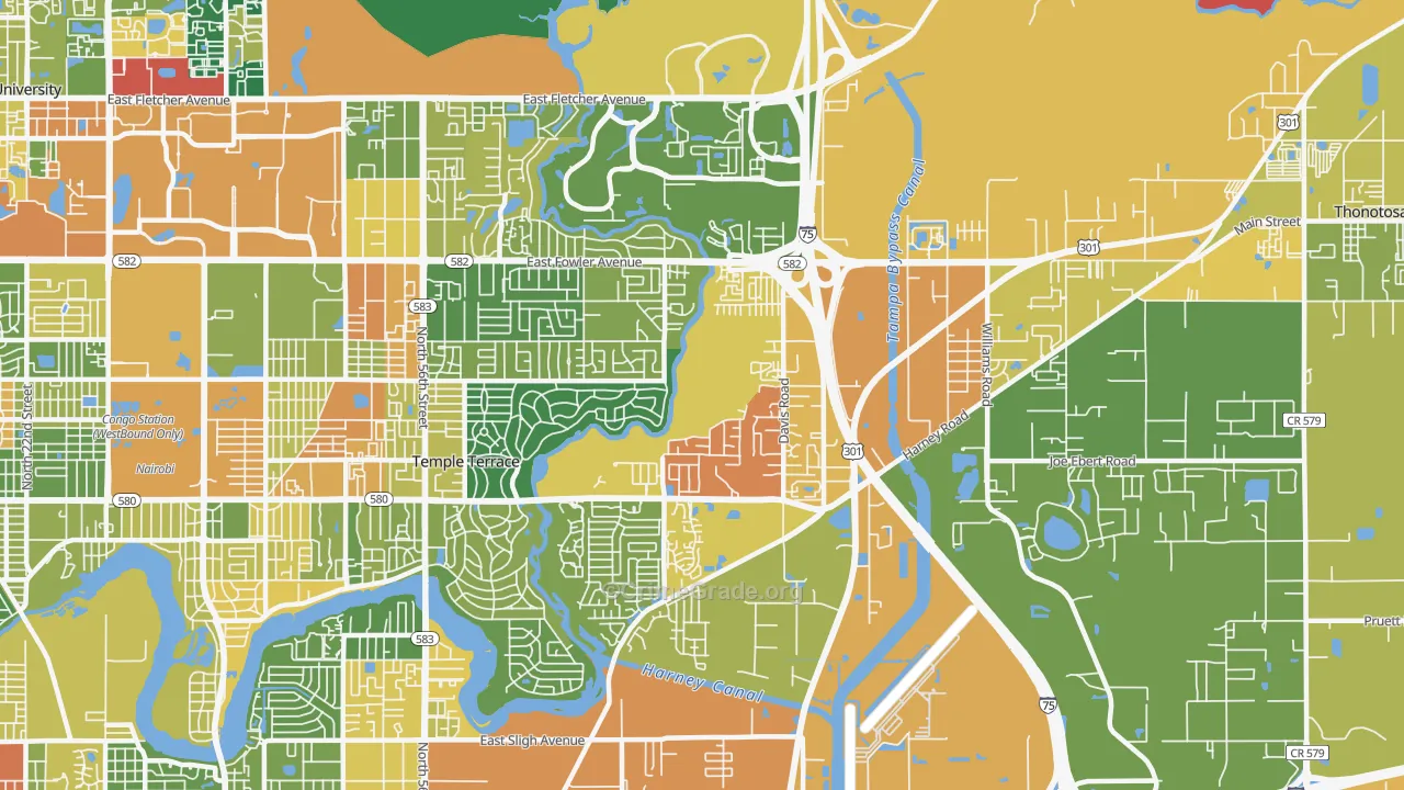 33637, FL Map of Drug-Related Crime Rates