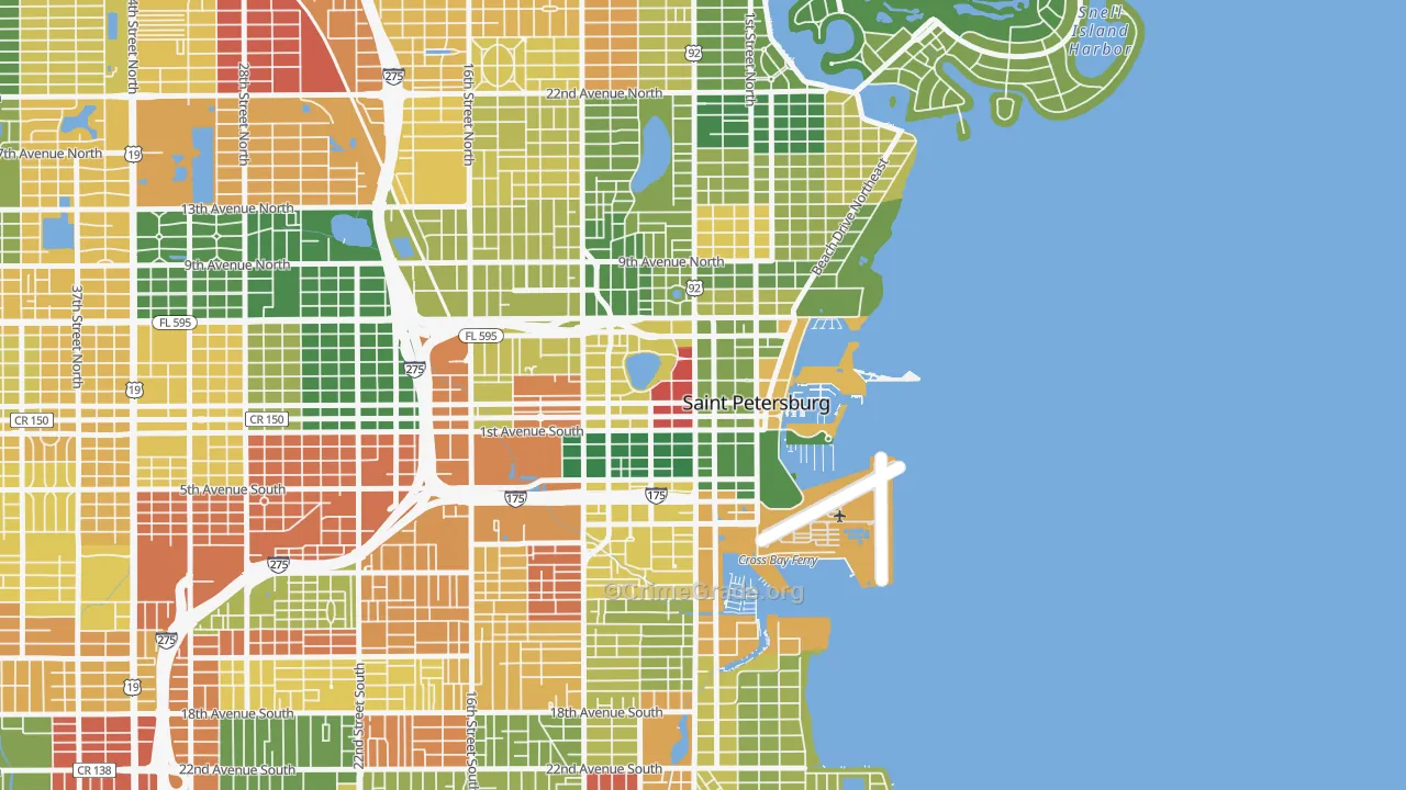 33701, FL Map of Drug-Related Crime Rates