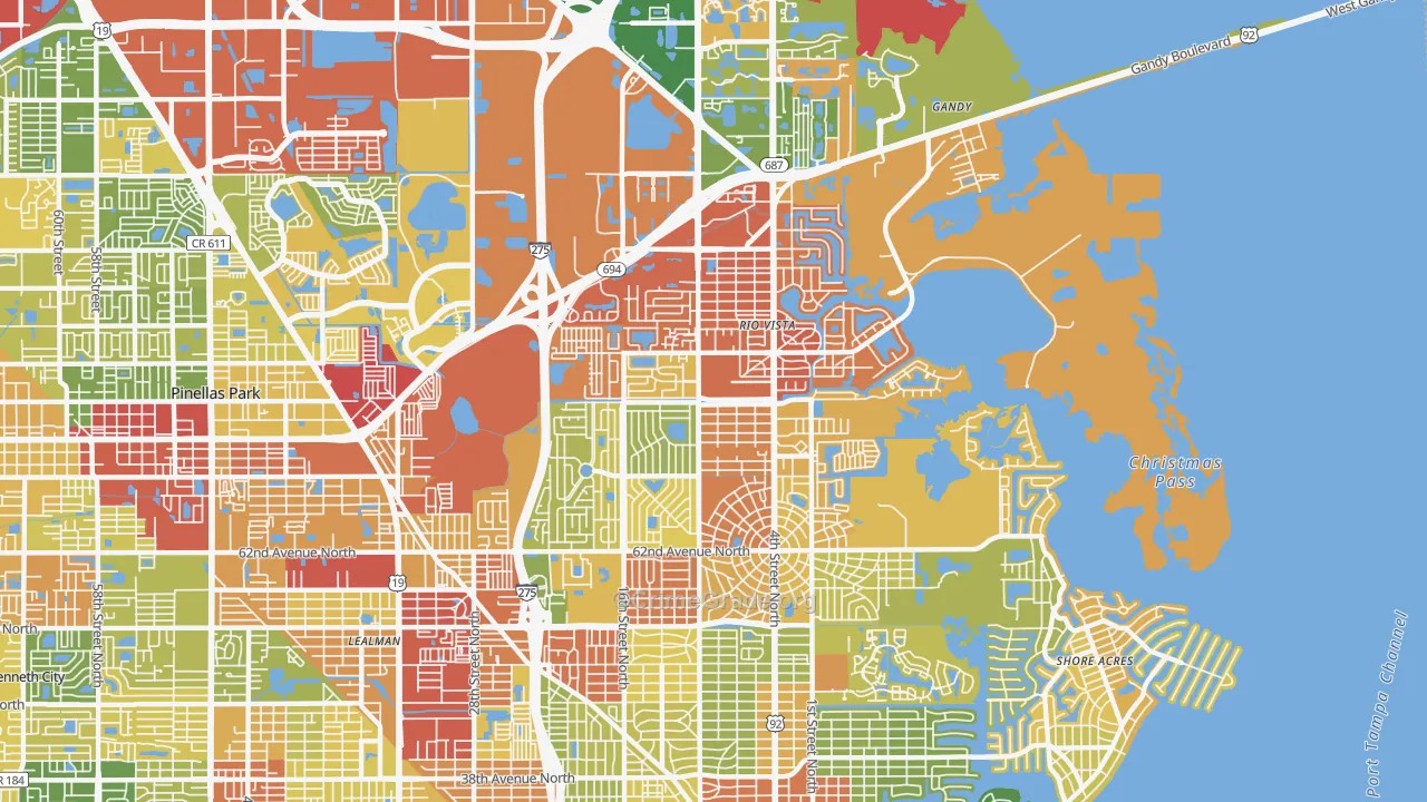 33702, FL Map of Drug-Related Crime Rates