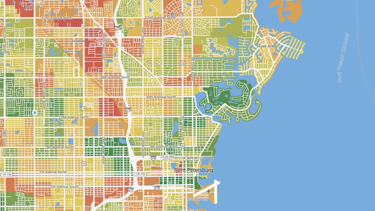 33704, FL Map of Drug-Related Crime Rates