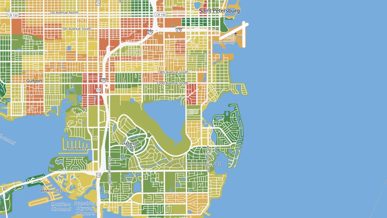 33705, FL Map of Drug-Related Crime Rates