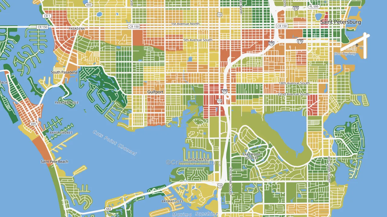 33711, FL Map of Drug-Related Crime Rates