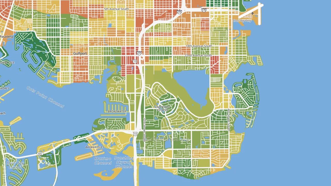33712, FL Map of Drug-Related Crime Rates
