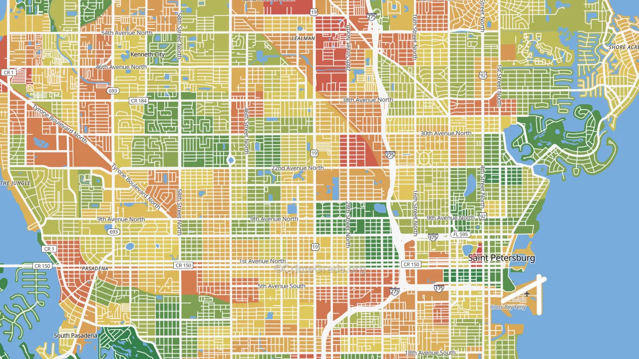 33713, FL Map of Drug-Related Crime Rates