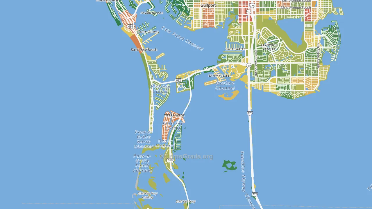 33715, FL Map of Drug-Related Crime Rates