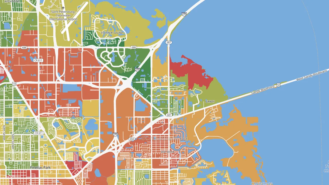 33716, FL Map of Drug-Related Crime Rates