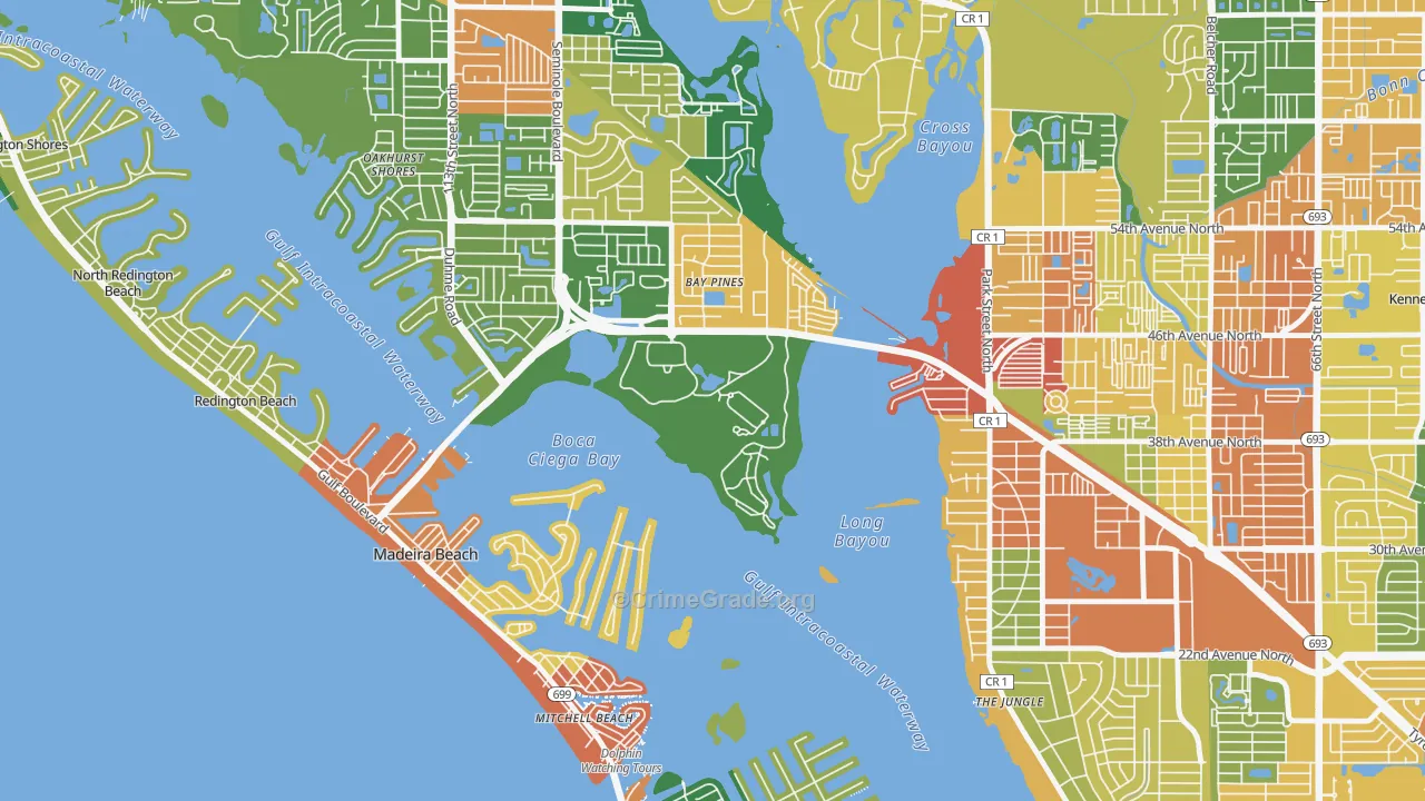 33744, FL Map of Drug-Related Crime Rates
