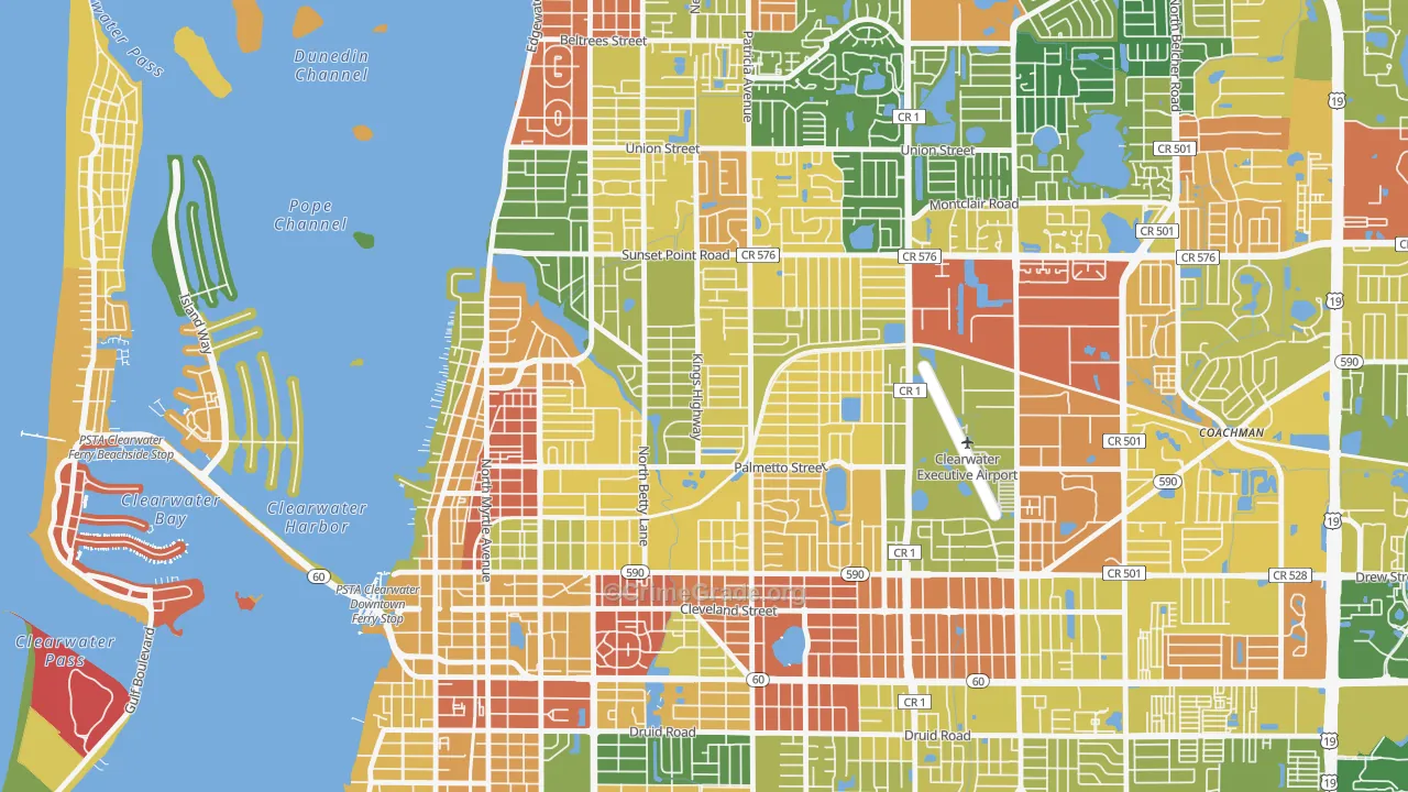 33755, FL Map of Drug-Related Crime Rates