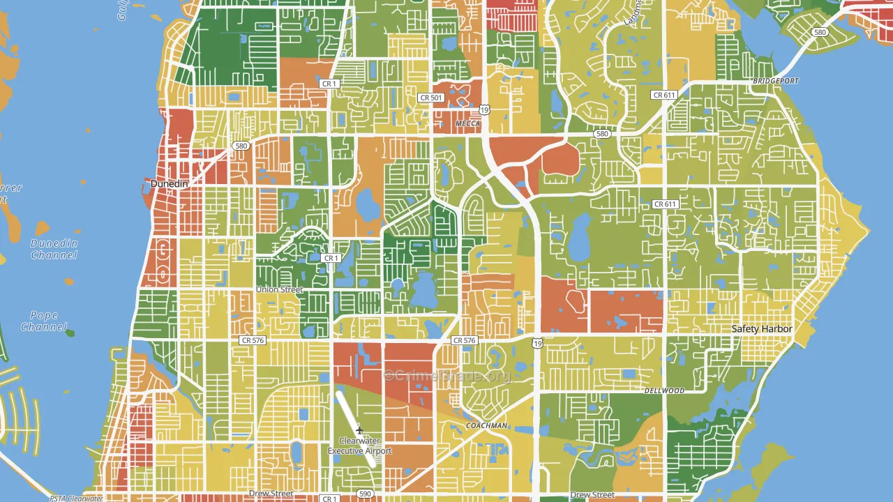 33763, FL Map of Drug-Related Crime Rates
