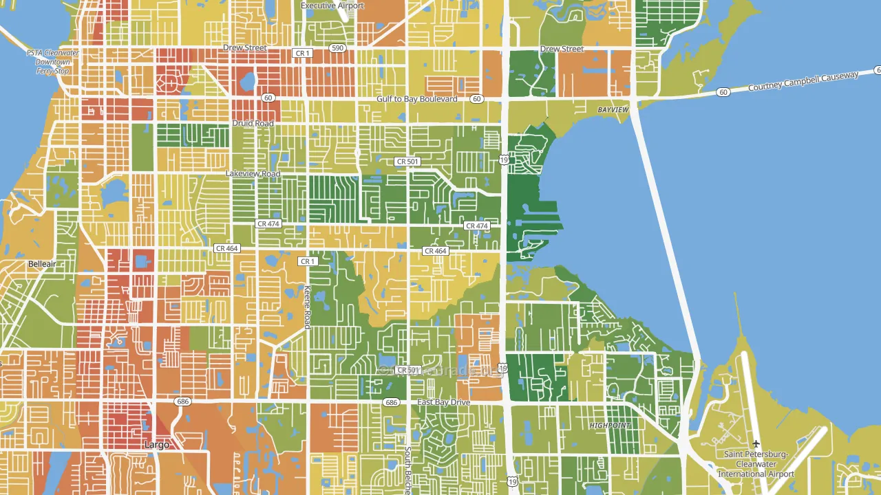 33764, FL Map of Drug-Related Crime Rates