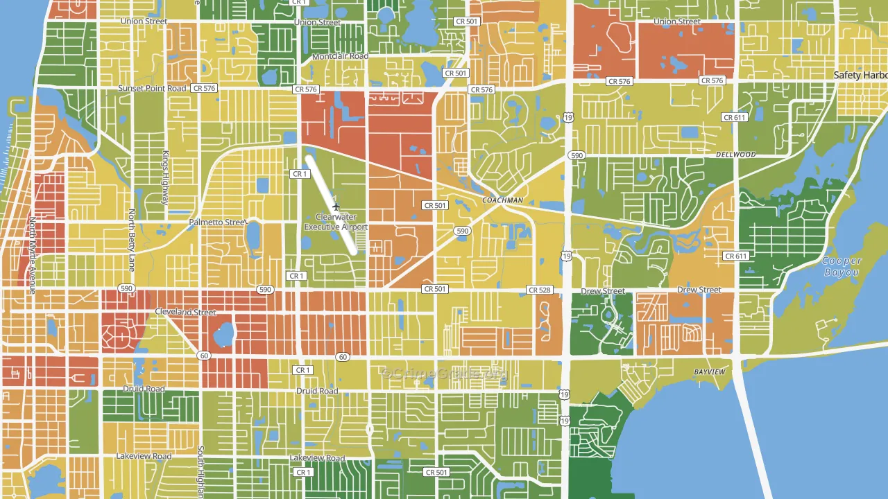 33765, FL Map of Drug-Related Crime Rates