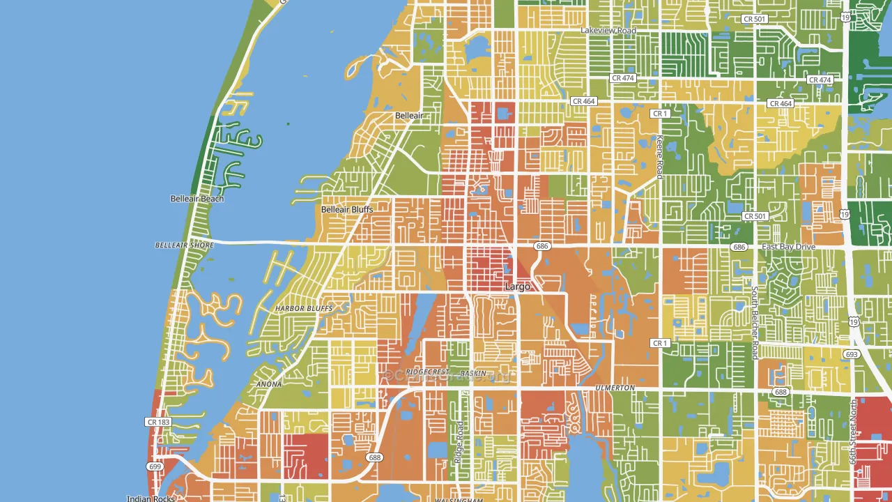 33770, FL Map of Drug-Related Crime Rates