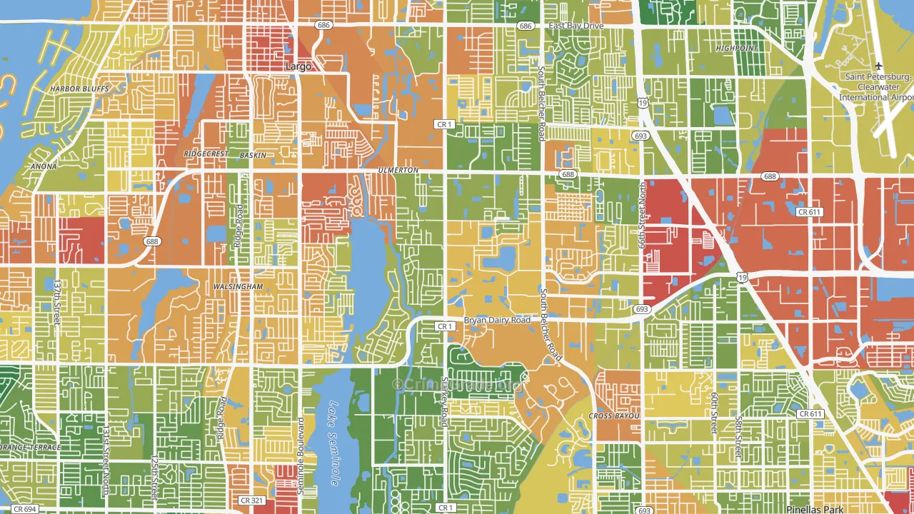 33773, FL Map of Drug-Related Crime Rates