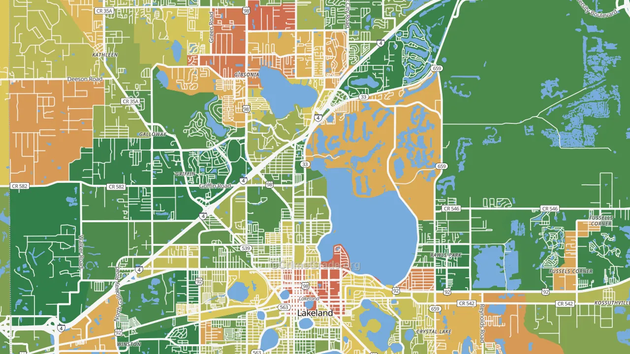 33805, FL Map of Drug-Related Crime Rates
