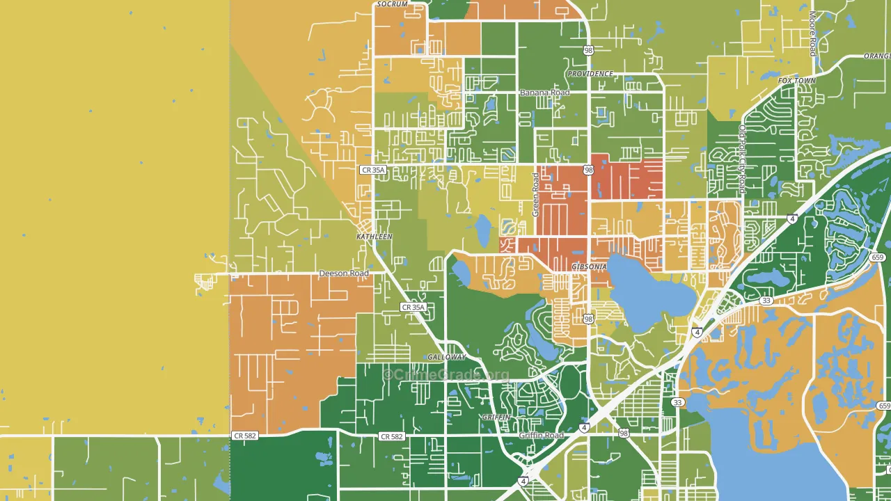 33810, FL Map of Drug-Related Crime Rates