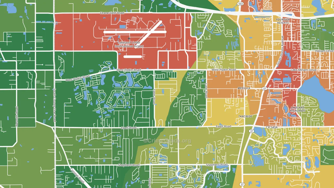 33811, FL Map of Drug-Related Crime Rates