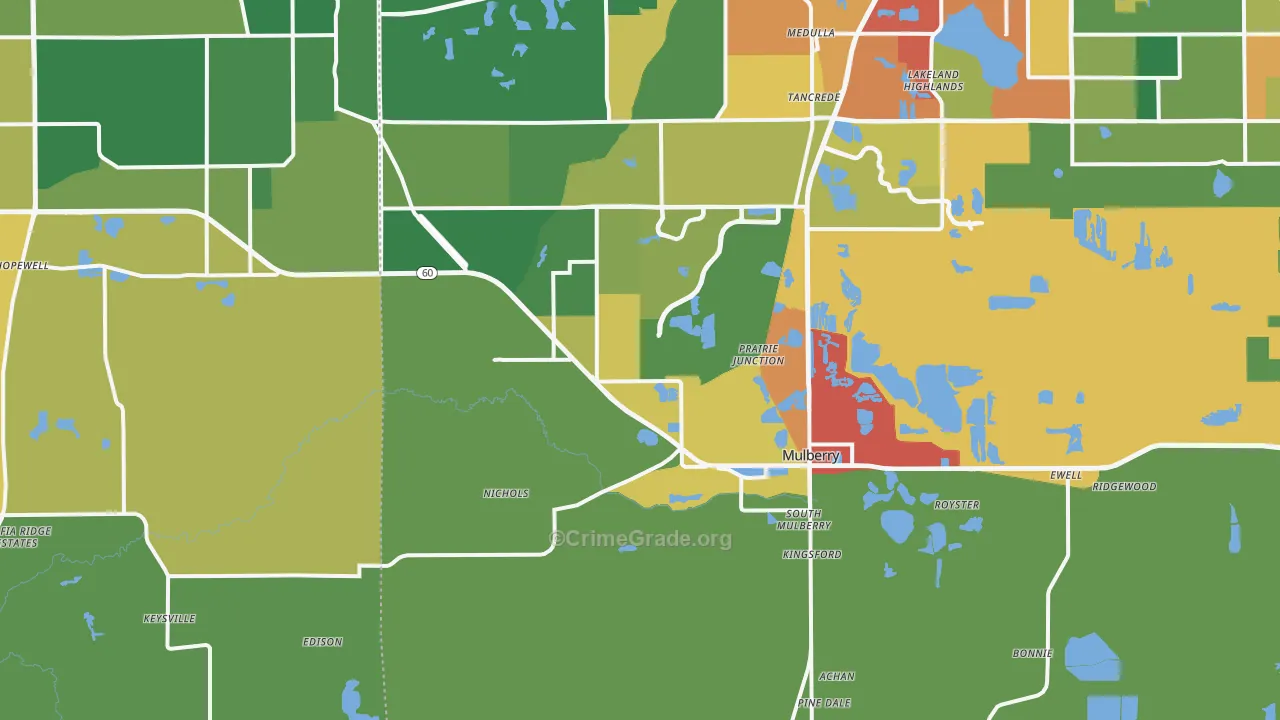 33860, FL Map of Drug-Related Crime Rates