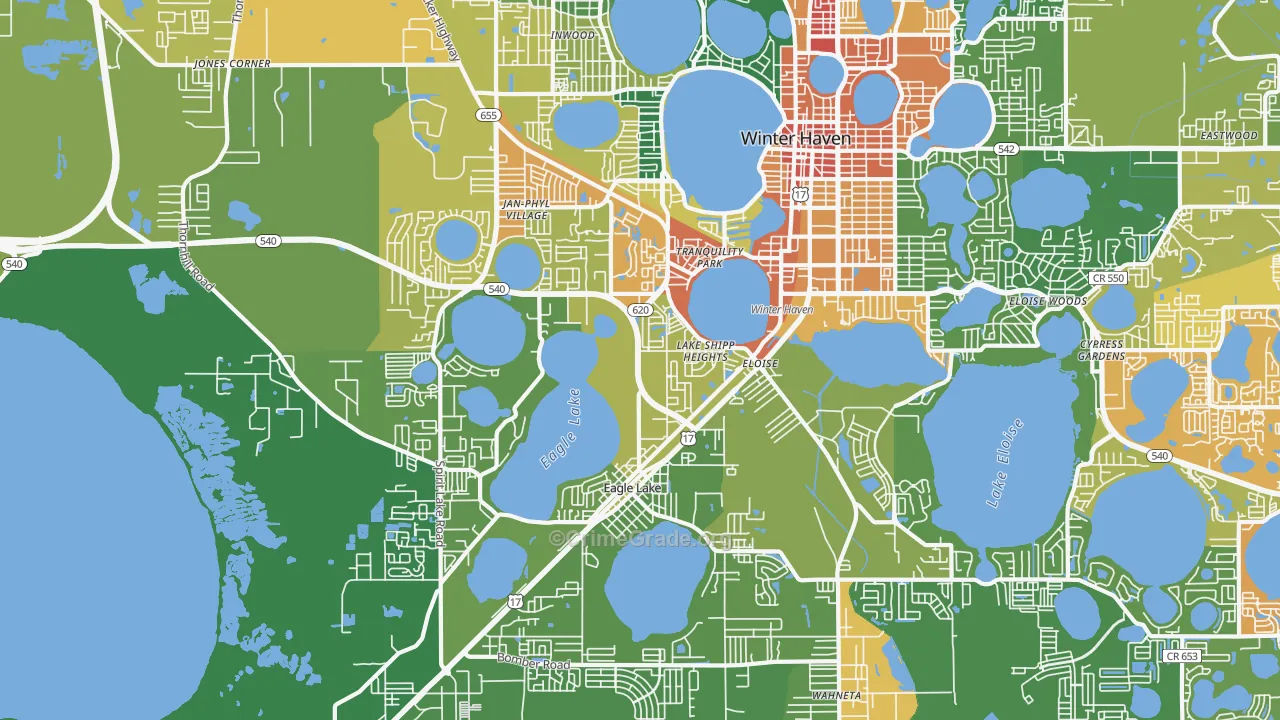 33880, FL Map of Drug-Related Crime Rates