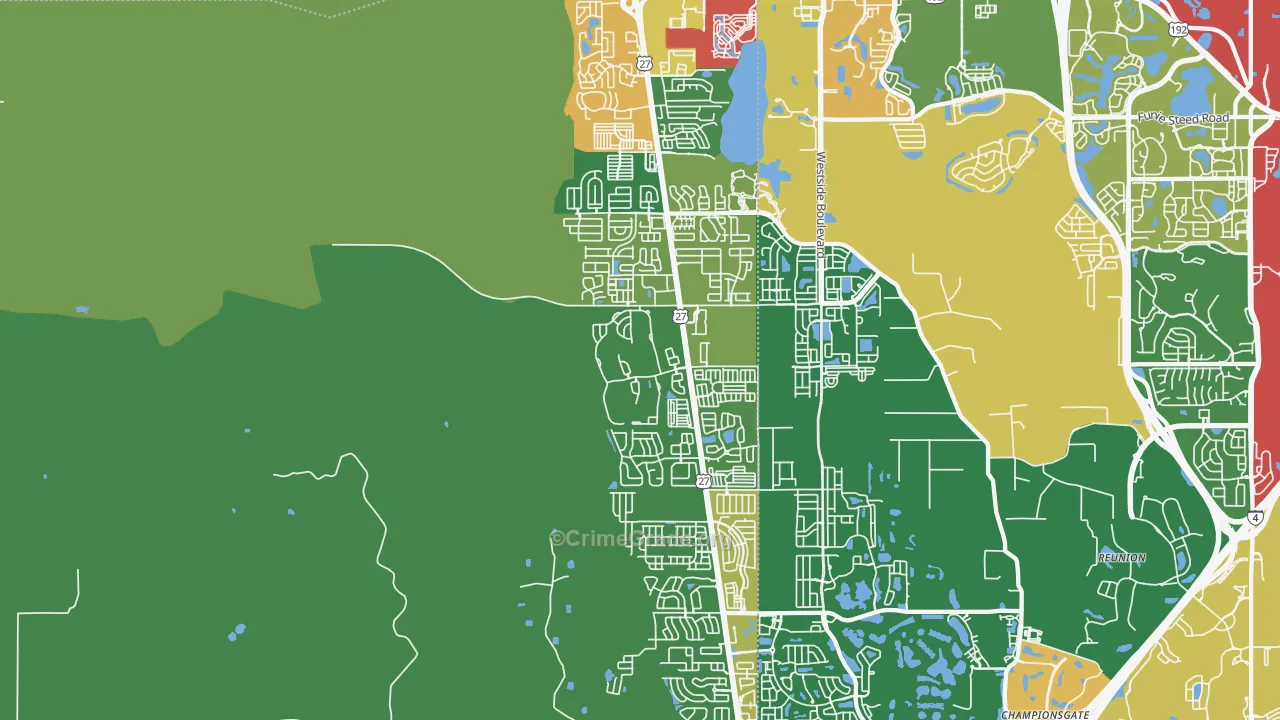 33897, FL Map of Drug-Related Crime Rates