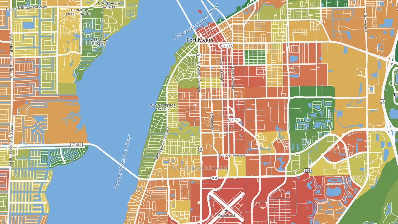 33901, FL Map of Drug-Related Crime Rates