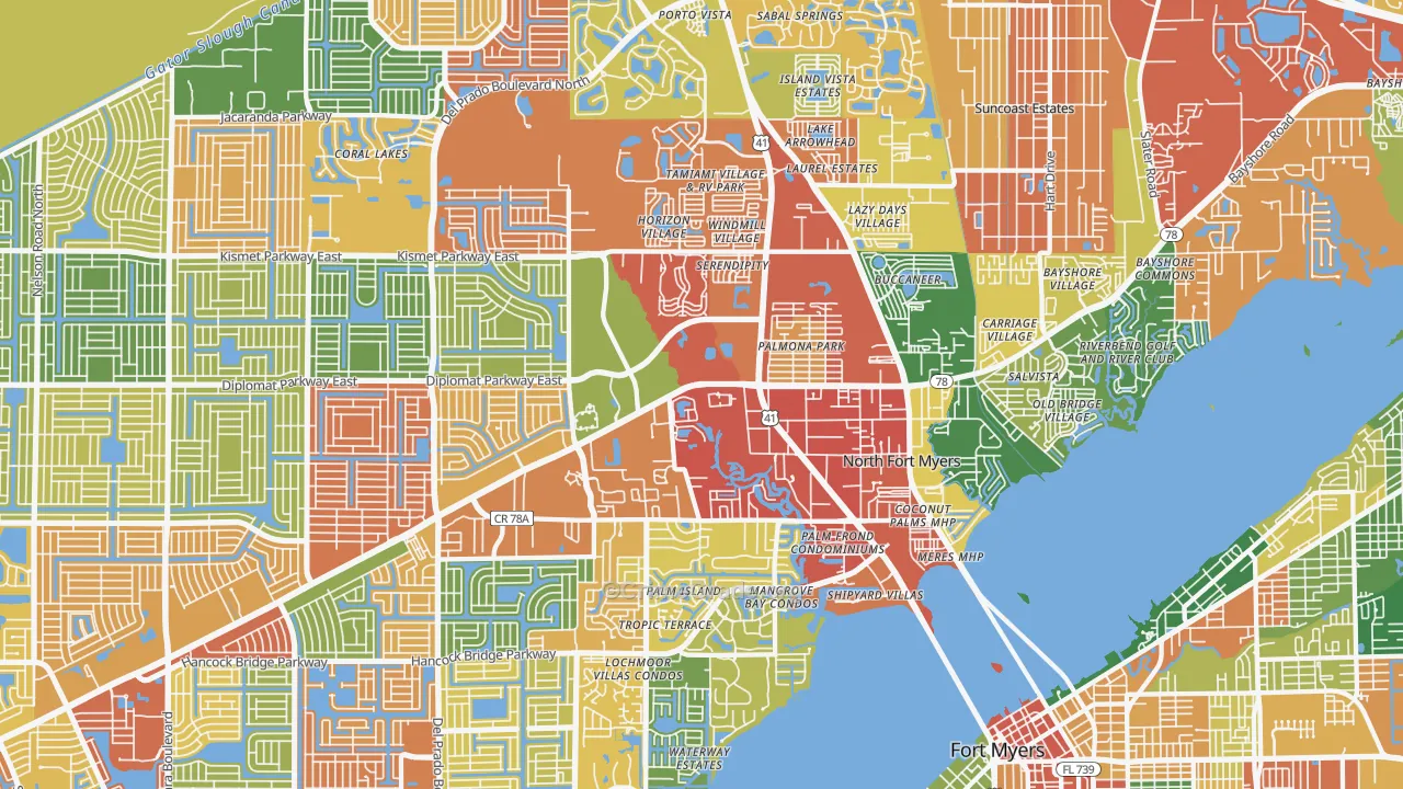 33903, FL Map of Drug-Related Crime Rates