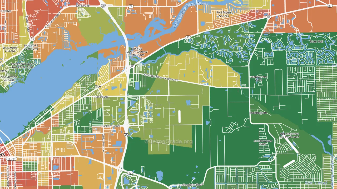 33905, FL Map of Drug-Related Crime Rates