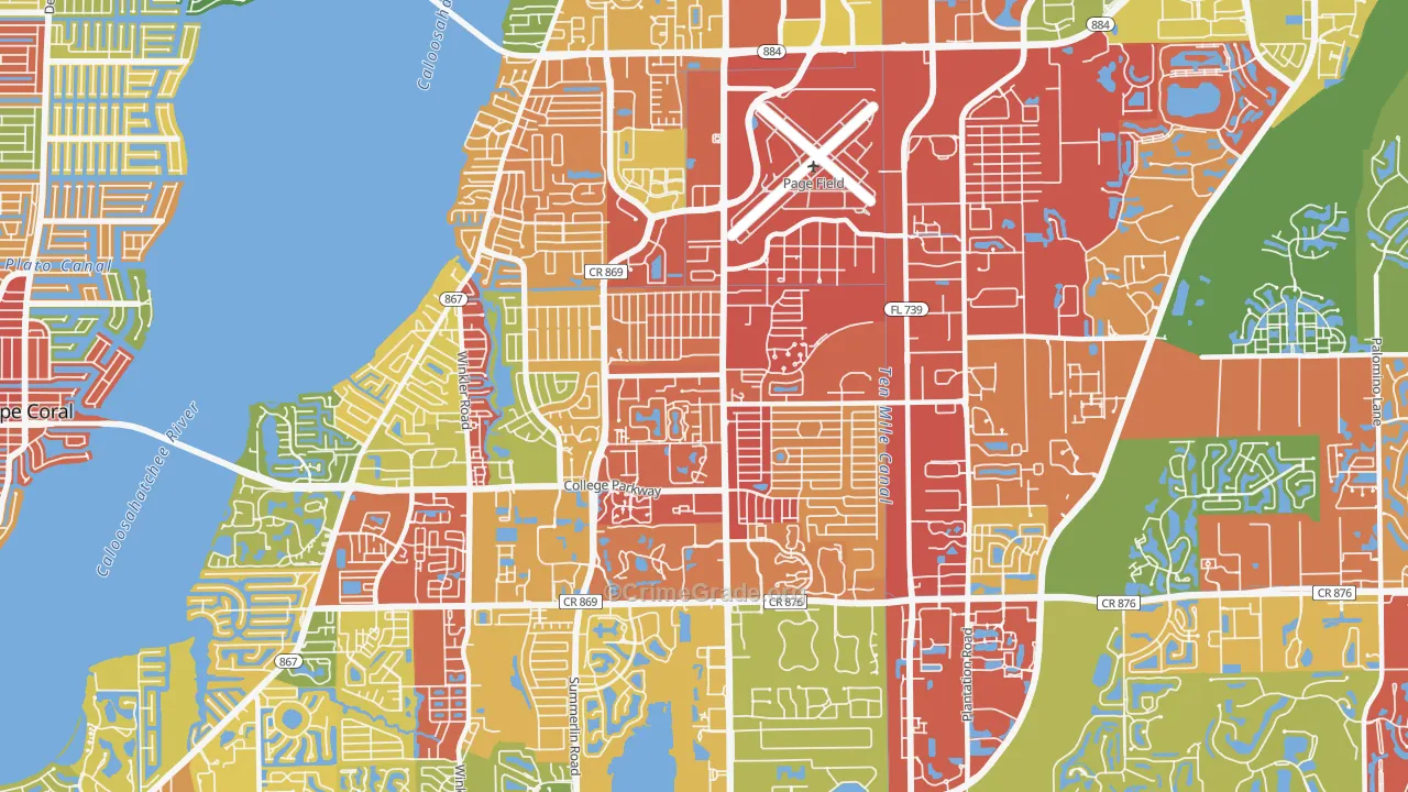 33907, FL Map of Drug-Related Crime Rates