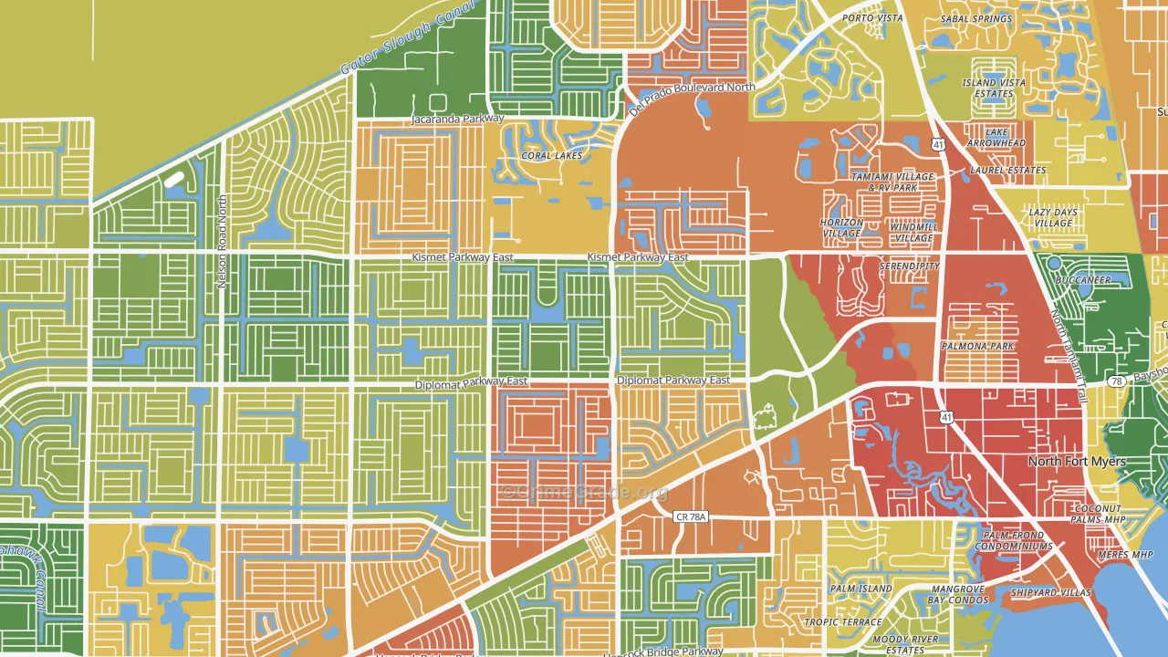 33909, FL Map of Drug-Related Crime Rates