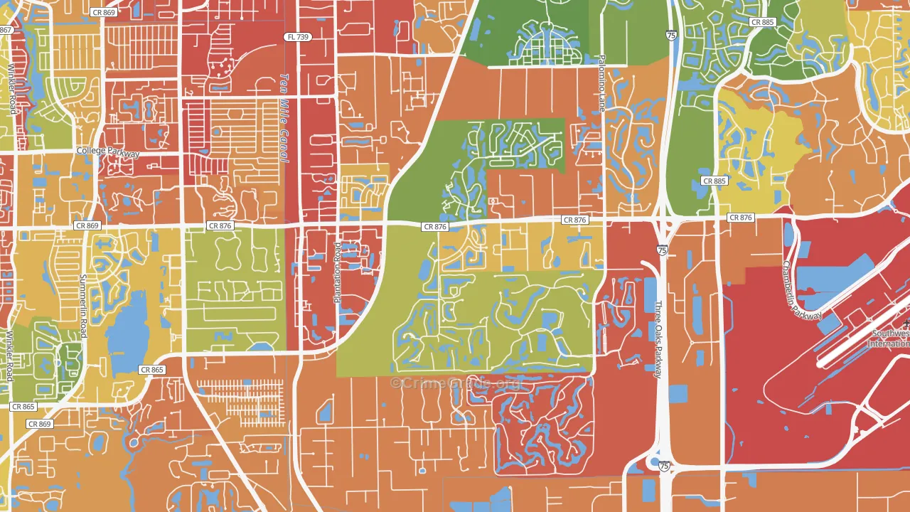 33912, FL Map of Drug-Related Crime Rates