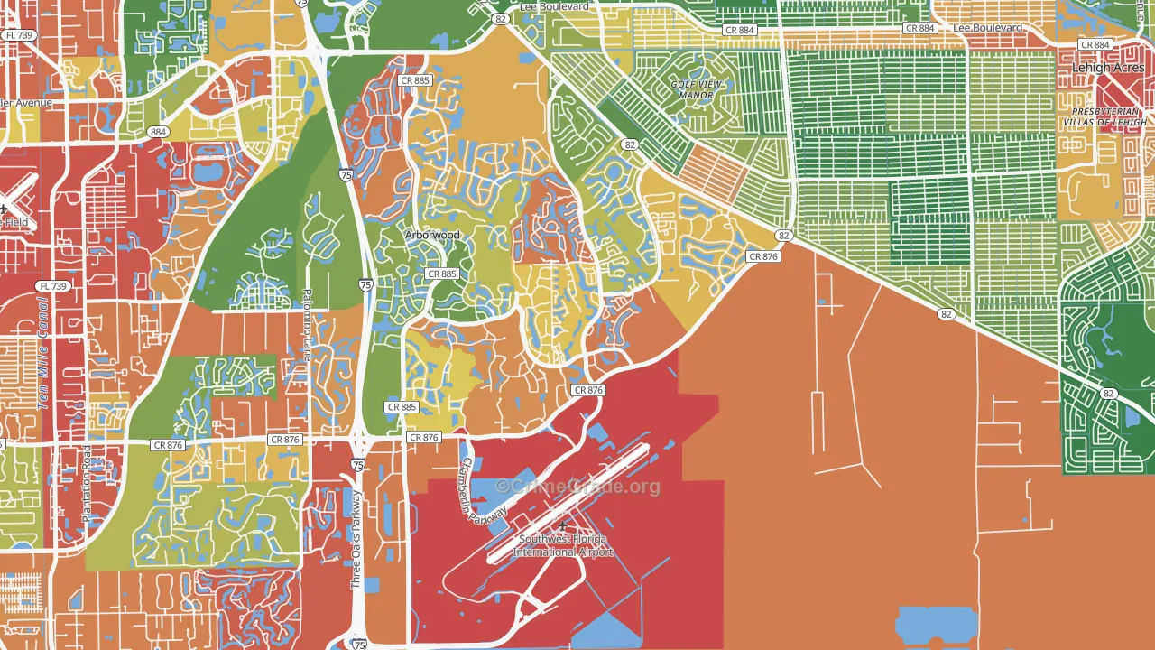 33913, FL Map of Drug-Related Crime Rates