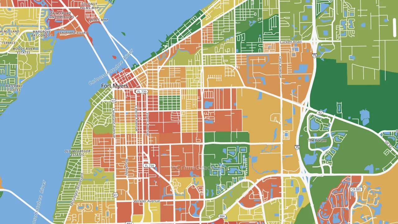 33916, FL Map of Drug-Related Crime Rates
