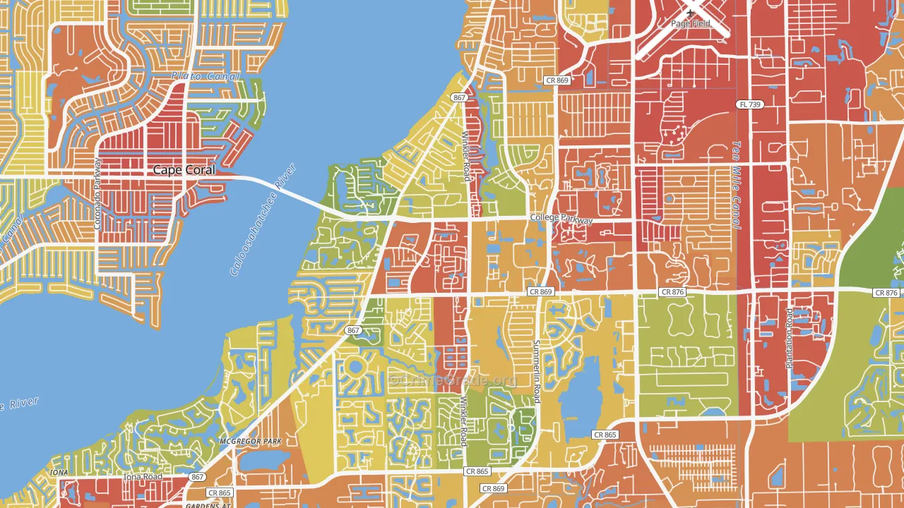 33919, FL Map of Drug-Related Crime Rates