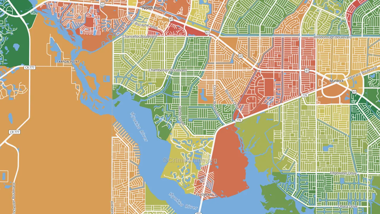 33953, FL Map of Drug-Related Crime Rates