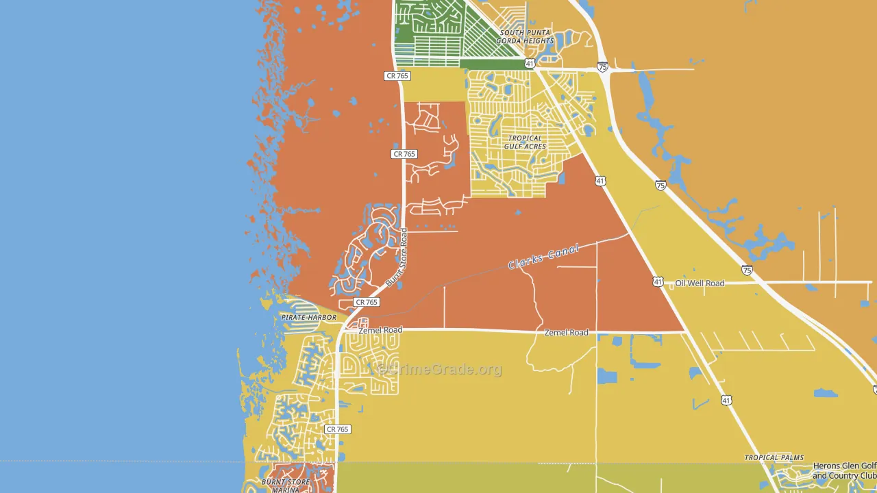 33955, FL Map of Drug-Related Crime Rates