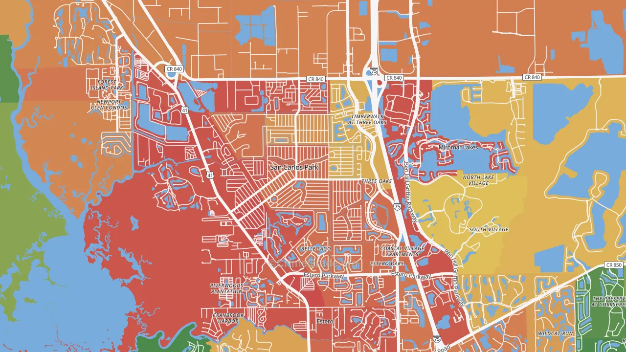33967, FL Map of Drug-Related Crime Rates