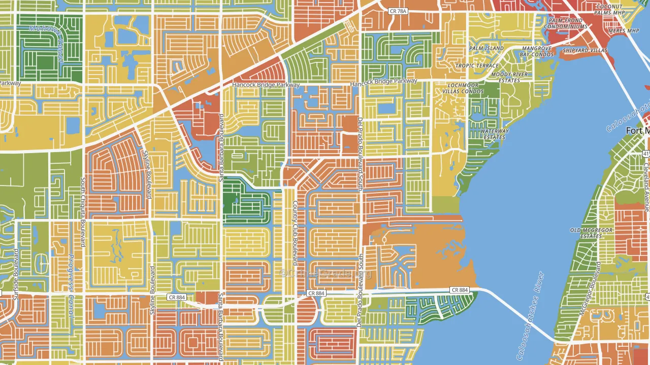 33990, FL Map of Drug-Related Crime Rates