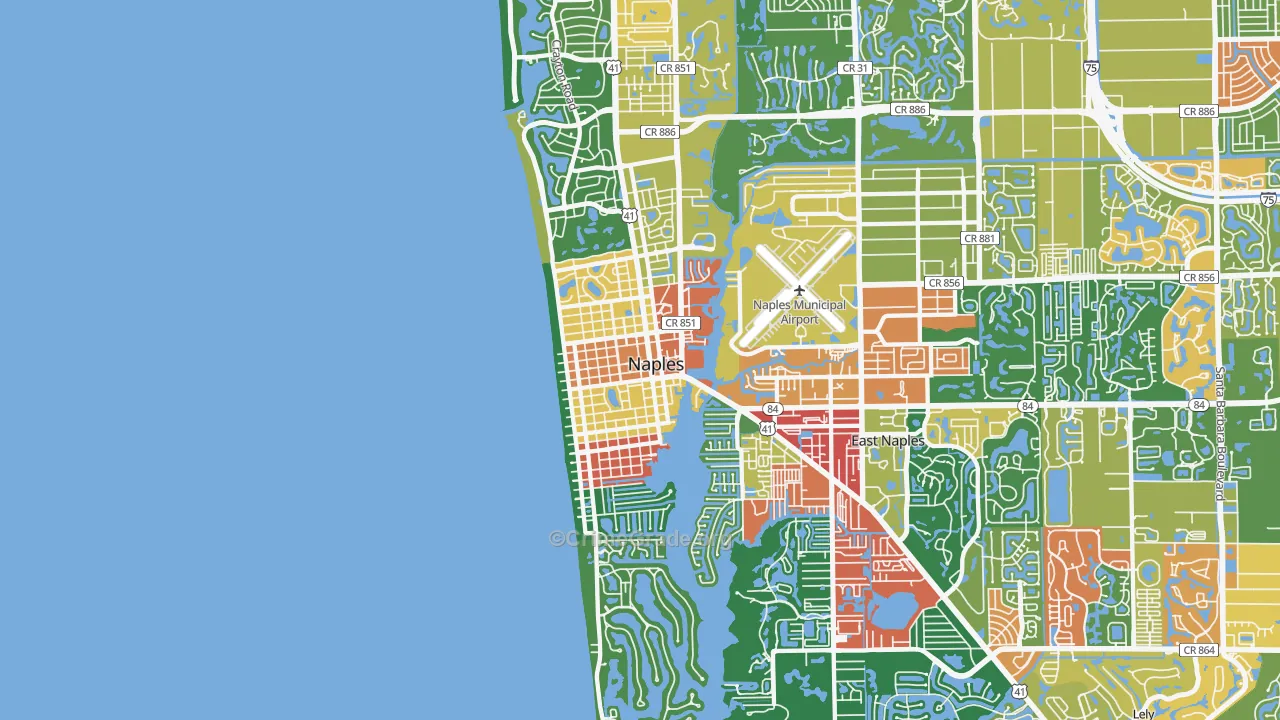 34102, FL Map of Drug-Related Crime Rates