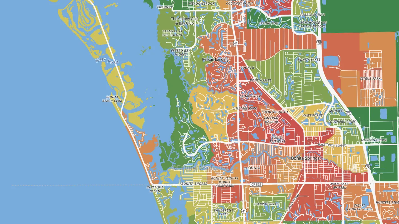 34134, FL Map of Drug-Related Crime Rates