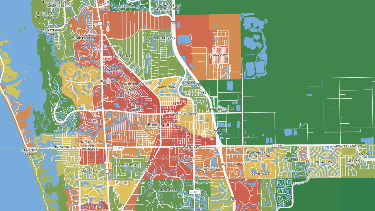 34135, FL Map of Drug-Related Crime Rates