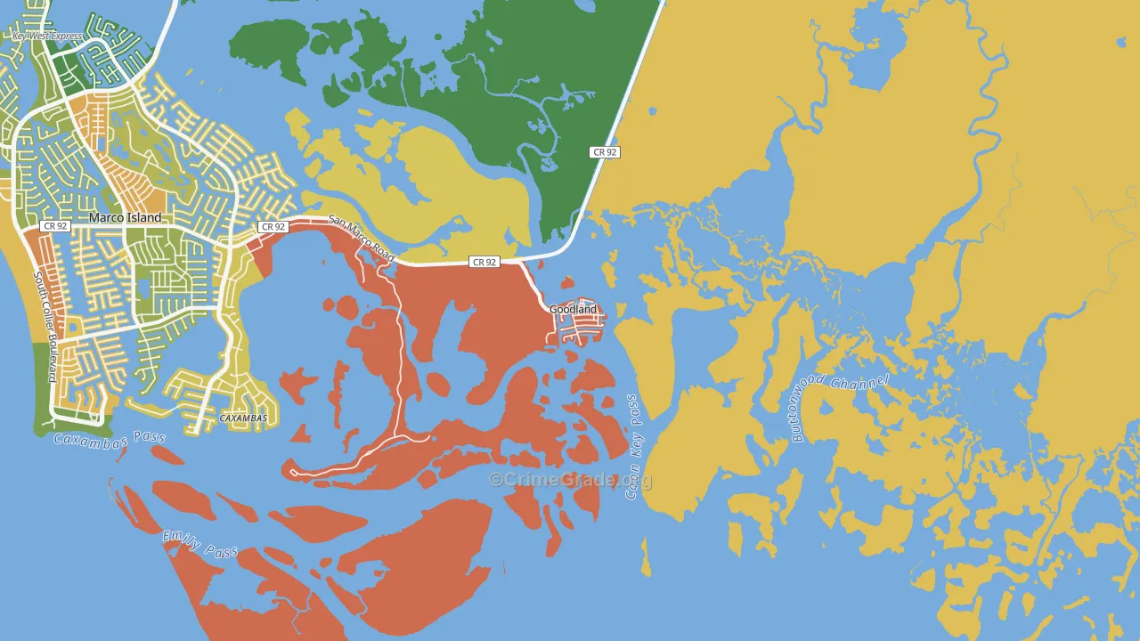 34140, FL Map of Drug-Related Crime Rates