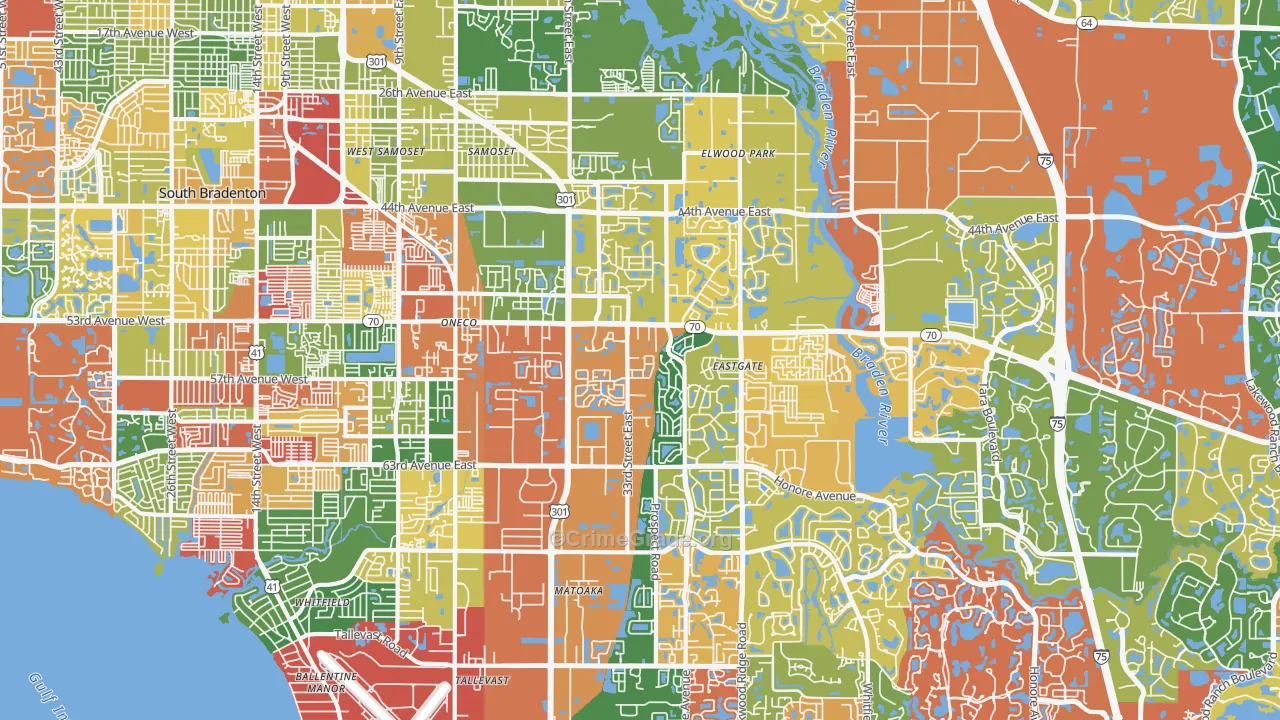 34203, FL Map of Drug-Related Crime Rates